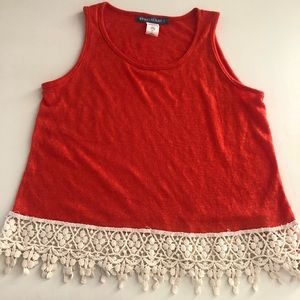 Rebel Sugar Women’s Size L Tunic Red Solid Polyester Crew Neck Sleeveless